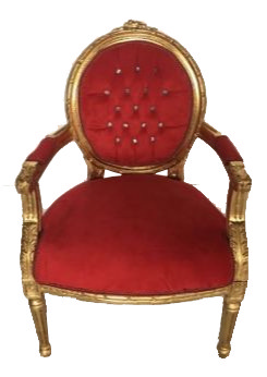 Noleggio Poltrona - Trono rosso e oro a Milano